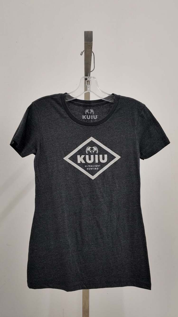 KUIU "Ultralight Hunting" Diamond Logo T-Shirt - Charcoal Heather (Size S) - Picture 1 of 3